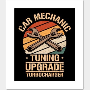 Car Mechanic Tuning Upgrade Turbocharger Posters and Art